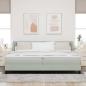 Preview: Boxspringbett mit Kopfteil Hellgrau 200 x 200 cm Samt
