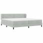Preview: Boxspringbett mit Kopfteil Hellgrau 200 x 200 cm Samt