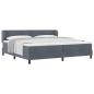 Preview: Boxspringbett mit Kopfteil Dunkelgrau 200 x 200 cm Samt