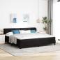 Preview: ARDEBO.de - Boxspringbett mit Kopfteil Schwarz 200 x 200 cm Samt