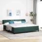 Preview: ARDEBO.de - Boxspringbett mit Kopfteil Dunkelgrün 200 x 200 cm Samt