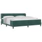 Preview: Boxspringbett mit Kopfteil Dunkelgrün 200 x 200 cm Samt