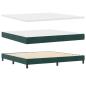 Preview: Boxspringbett mit Kopfteil Dunkelgrün 200 x 200 cm Samt