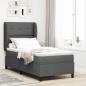Preview: ARDEBO.de - Boxspringbett mit Kopfteil Dunkelgrau 90 x 190 cm Stoff