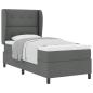Preview: Boxspringbett mit Kopfteil Dunkelgrau 90 x 190 cm Stoff