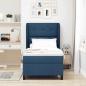 Preview: Boxspringbett mit Kopfteil Blau 90 x 190 cm Stoff