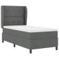 Preview: Boxspringbett mit Kopfteil Dunkelgrau 90 x 200 cm Stoff