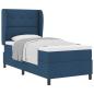 Preview: Boxspringbett mit Kopfteil Blau 90 x 200 cm Stoff