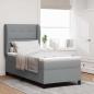 Preview: ARDEBO.de - Boxspringbett mit Kopfteil Hellgrau 100 x 200 cm Stoff