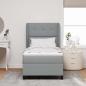 Preview: Boxspringbett mit Kopfteil Hellgrau 100 x 200 cm Stoff