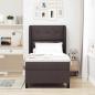 Preview: ARDEBO.de - Boxspringbett mit Kopfteil Dunkelbraun 100 x 200 cm Stoff