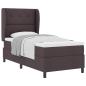 Preview: Boxspringbett mit Kopfteil Dunkelbraun 100 x 200 cm Stoff