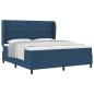 Preview: Boxspringbett mit Kopfteil Blau 180 x 200 cm Stoff