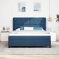 Preview: Boxspringbett mit Kopfteil Blau 180 x 200 cm Stoff