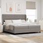Preview: ARDEBO.de - Boxspringbett mit Kopfteil Taupe 200 x 200 cm Stoff