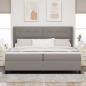 Preview: Boxspringbett mit Kopfteil Taupe 200 x 200 cm Stoff