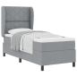 Preview: Boxspringbett mit Kopfteil Hellgrau 80 x 200 cm Stoff