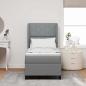 Preview: Boxspringbett mit Kopfteil Hellgrau 80 x 200 cm Stoff