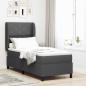 Preview: ARDEBO.de - Boxspringbett mit Kopfteil Dunkelgrau 80 x 200 cm Stoff