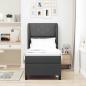 Preview: Boxspringbett mit Kopfteil Dunkelgrau 80 x 200 cm Stoff