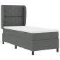 Preview: Boxspringbett mit Kopfteil Dunkelgrau 80 x 200 cm Stoff