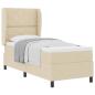 Preview: Boxspringbett mit Kissen mit Kopfteil Creme 80 x 200 cm Stoff