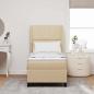 Preview: Boxspringbett mit Kissen mit Kopfteil Creme 80 x 200 cm Stoff