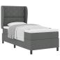 Preview: Boxspringbett mit Kopfteil Dunkelgrau 90 x 190 cm Stoff