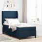 Preview: ARDEBO.de - Boxspringbett mit Kopfteil Blau 90 x 190 cm Stoff