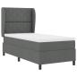 Preview: Boxspringbett mit Kopfteil Dunkelgrau 100 x 200 cm Stoff