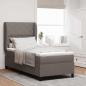 Preview: ARDEBO.de - Boxspringbett mit Kopfteil Taupe 100 x 200 cm Stoff