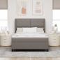 Preview: Boxspringbett mit Kopfteil Taupe 140 x 190 cm Stoff