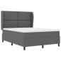 Preview: Boxspringbett mit Kopfteil Dunkelgrau 140 x 200 cm Stoff