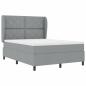 Preview: Boxspringbett mit Kopfteil Hellgrau 160 x 200 cm Stoff