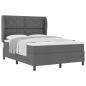 Preview: Boxspringbett mit Kopfteil Dunkelgrau 160 x 200 cm Stoff