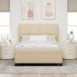 Preview: Boxspringbett mit Kopfteil Creme 160 x 200 cm Stoff