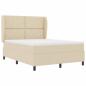 Preview: Boxspringbett mit Kopfteil Creme 160 x 200 cm Stoff