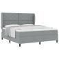 Preview: Boxspringbett mit Kopfteil Hellgrau 180 x 200 cm Stoff