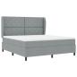 Preview: Boxspringbett mit Kopfteil Hellgrau 180 x 200 cm Stoff