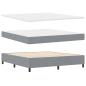 Preview: Boxspringbett mit Kopfteil Hellgrau 180 x 200 cm Stoff