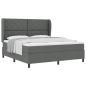 Preview: Boxspringbett mit Kopfteil Dunkelgrau 180 x 200 cm Stoff