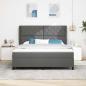 Preview: Boxspringbett mit Kopfteil Dunkelgrau 180 x 200 cm Stoff
