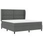 Preview: Boxspringbett mit Kopfteil Dunkelgrau 180 x 200 cm Stoff
