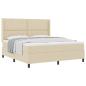 Preview: Boxspringbett mit Kopfteil Creme 180 x 200 cm Stoff