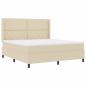 Preview: Boxspringbett mit Kopfteil Creme 180 x 200 cm Stoff