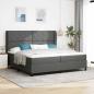 Preview: ARDEBO.de - Boxspringbett mit Kopfteil Dunkelgrau 200 x 200 cm Stoff