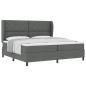 Preview: Boxspringbett mit Kopfteil Dunkelgrau 200 x 200 cm Stoff