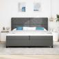 Preview: Boxspringbett mit Kopfteil Dunkelgrau 200 x 200 cm Stoff