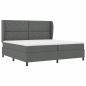 Preview: Boxspringbett mit Kopfteil Dunkelgrau 200 x 200 cm Stoff