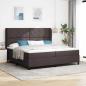 Preview: ARDEBO.de - Boxspringbett mit Kopfteil Dunkelbraun 200 x 200 cm Stoff